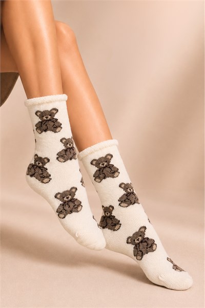 Kadın Lastiksiz Lambswool Kışlık Kalın Soket Çorap 4lu Paket - 36 - 40