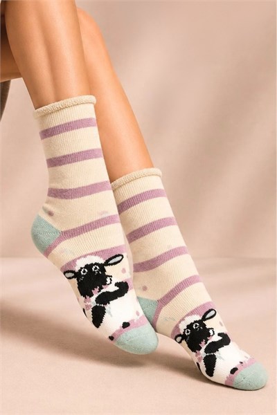 Kadın Lastiksiz Lambswool Kışlık Kalın Soket Çorap 4lu Paket - 36 - 40