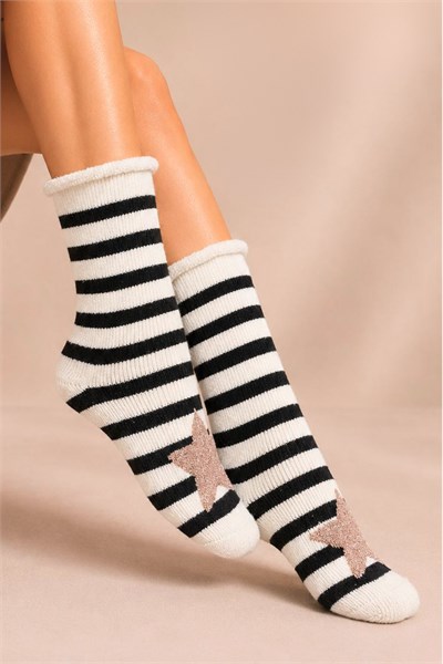 Kadın Lastiksiz Lambswool Kışlık Kalın Soket Çorap 3lu Paket - 36 - 40