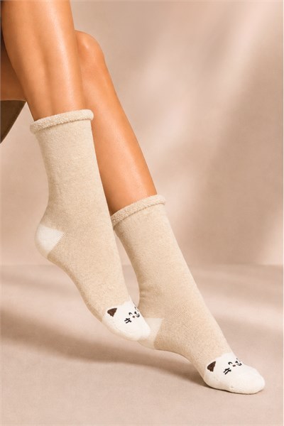 Kadın Lastiksiz Pamuklu Soket Çorap 3lu Paket - 36 - 40