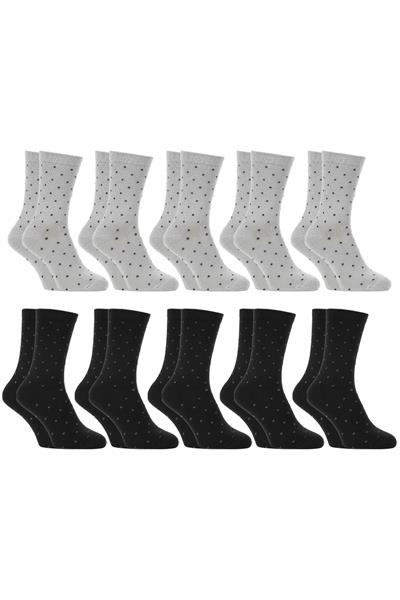Kadın Pamuklu Soket Çorap Çok Renkli 10lu Paket
