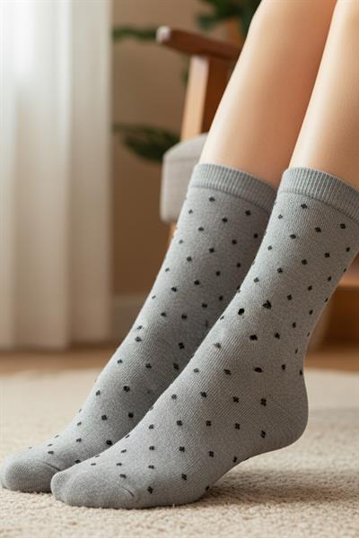 Kadın Pamuklu Soket Çorap Çok Renkli 10lu Paket