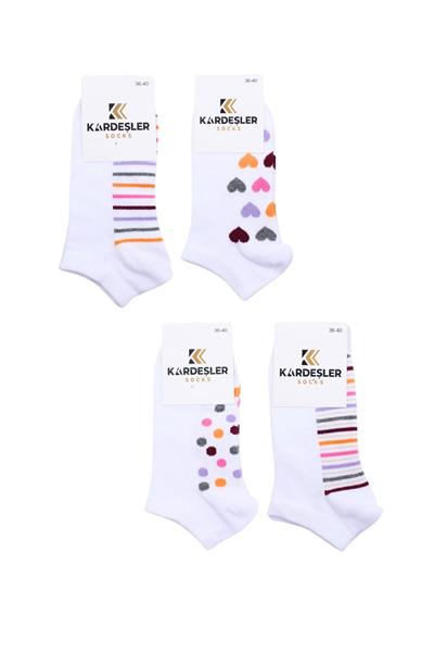 Kadın Patik Renkli Pamuklu 4lü paket