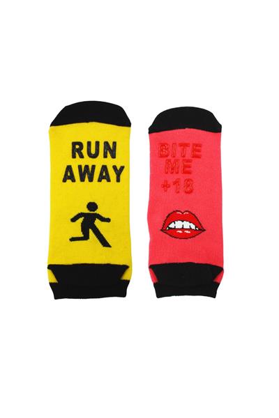 Kadın Taban Altı Desenli Silikon Baskılı Patik Çorap 6lı Paket