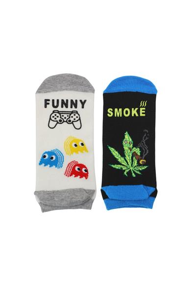 Kadın Taban Altı Desenli Silikon Baskılı Patik Çorap 6lı Paket