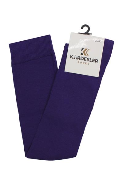 Mor Diz Üstü Pamuklu Çorap