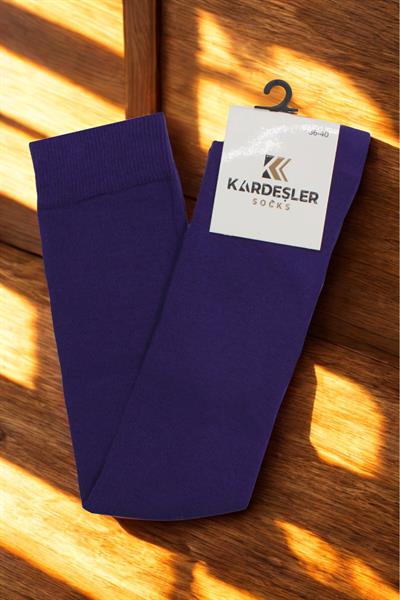 Mor Diz Üstü Pamuklu Çorap