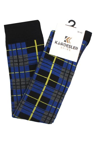 Renkli Çizgili Diz Üstü Pamuklu Çorap