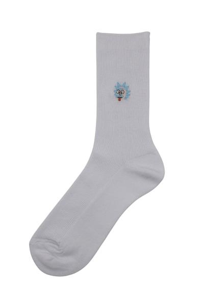 Unisex Desenli Nakışlı Renkli Tenis Kolej Pamuklu Çorap 2li Paket