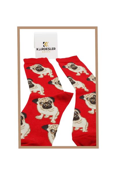 Unisex Renkli Köpek Desenli Çorap Neşeli Çoraplar