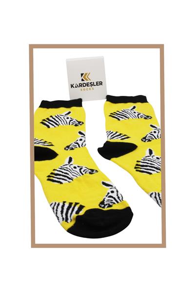 Unisex Renkli Zebra Desenli Çorap Neşeli Çoraplar