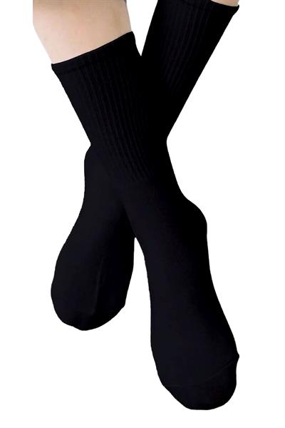 Unisex Tenis Kolej Soket Çorap Siyah 3lü Paket
