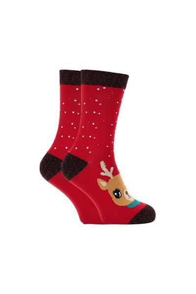 Yılbaşı Noel Christmas Desenli Soket Çorap Renkli 4lü Paket