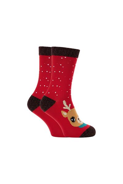 Yılbaşı Noel Christmas Desenli Soket Çorap Renkli 6lı Paket