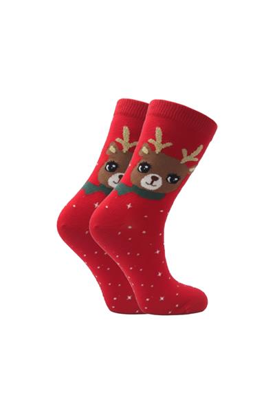 Yılbaşı Noel Christmas Desenli Soket Çorap Renkli 4lü Paket