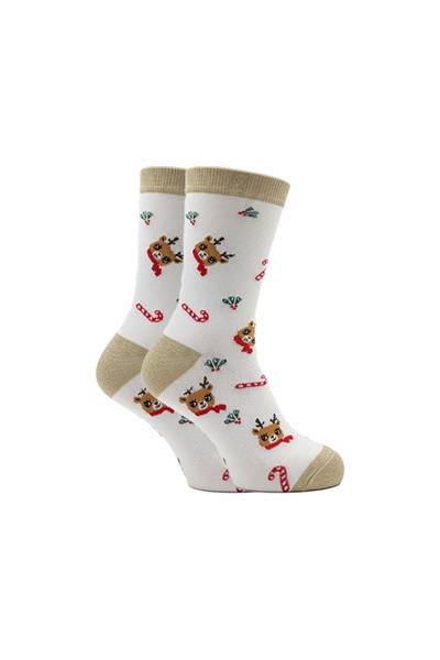 Yılbaşı Noel Christmas Desenli Soket Çorap Renkli 6lı Paket