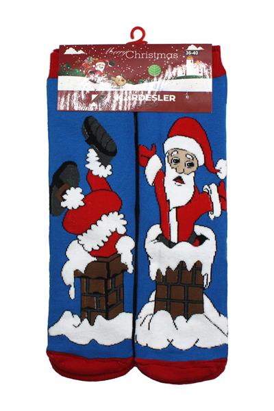 Yılbaşı Noel Christmas Renkli Desenli Soket Havlu Çorap