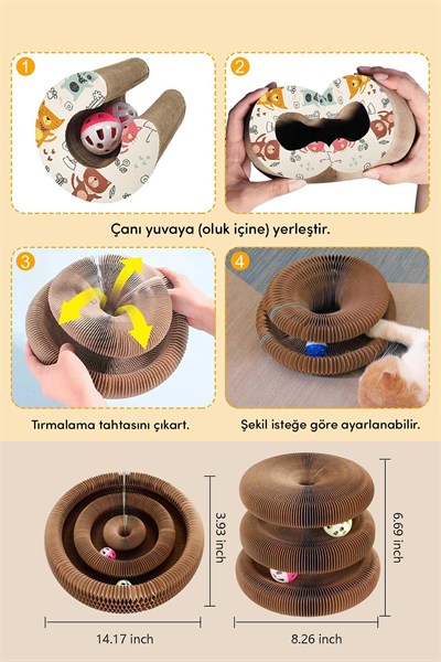 Kedi Tırmalama Oyuncağı, Sihirli Kedi Oyuncağı, Çıngıraklı Tırmalama Panosu, Kedi Oyuncağı