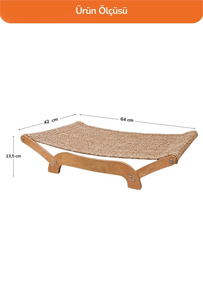 Kediler İçin Tırmalanabilir Sisal Halı Özellikli Konforlu Kedi Yatağı 6075
