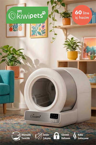 Kiwi KPLB 1071 Otomatik Kedi Tuvaleti - Beyaz