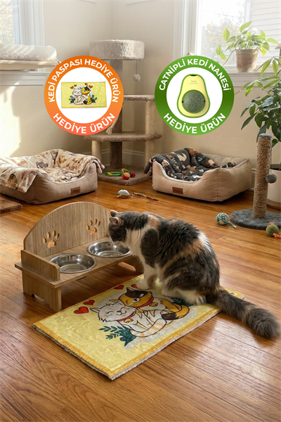 Pati Mama Kabı Kedi Köpek Suluk Mamalık, Paspas ve Avokado Kedi Nanesi Hediye