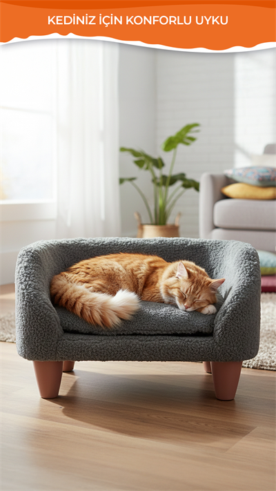 Peluş Kedi Koltuğu, Yumuşak Lüks Kedi Köpek yatağı, Kedi Köpek Koltuğu