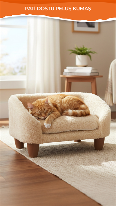 Peluş Kedi Koltuğu, Yumuşak Lüks Kedi Köpek yatağı, Kedi Köpek Koltuğu