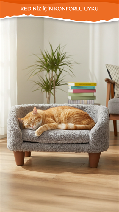 Peluş Kedi Koltuğu, Yumuşak Lüks Kedi Köpek yatağı, Kedi Köpek Koltuğu