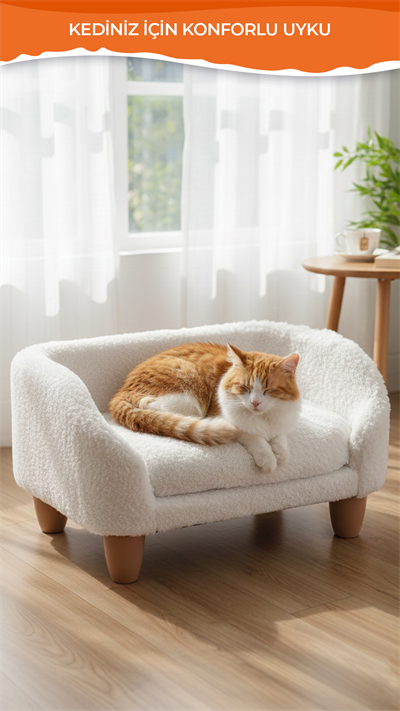 Peluş Kedi Koltuğu, Yumuşak Lüks Kedi Köpek yatağı, Kedi Köpek Koltuğu