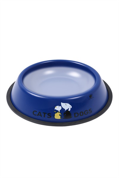 RENKli Metal Mama Kabı, Kedi Köpek Mama Su Kabı 16 cm