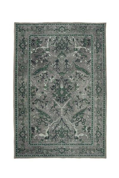 Art Deco Dijital Şönil Halı | Vintage Desenli Halı | Kaymaz Tabanlı | Makinede Yıkanabilir | OART28 160x230