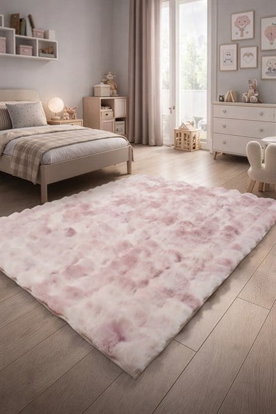 Maya Vibe Tavşan Tüyü Bubble Halı | Bubble Peluş Makinede Yıkanabilir Kaymaz Tabanlı Halı | MYV01