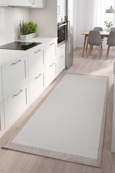 Sisal Plus Hasır Dokuma Halı | Kaymaz Tabanlı Mutfak Halısı|Leke Tutmaz Halı |Bordürlü Modern Salon Halısı | SS516