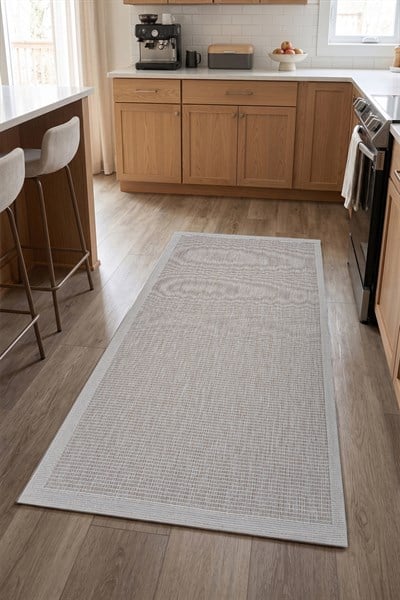 Sisal Plus Hasır Dokuma Halı | Kaymaz Tabanlı Mutfak Halısı|Leke Tutmaz Halı |Bordürlü Modern Salon Halısı | EB459