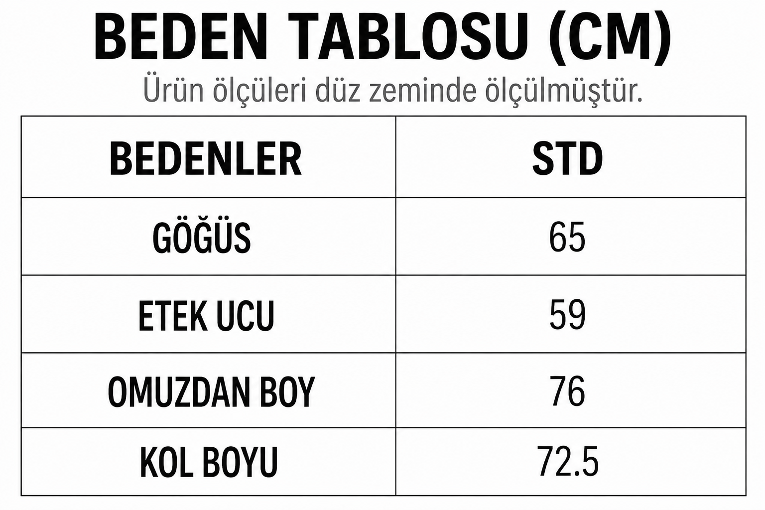 Beden Tablosu