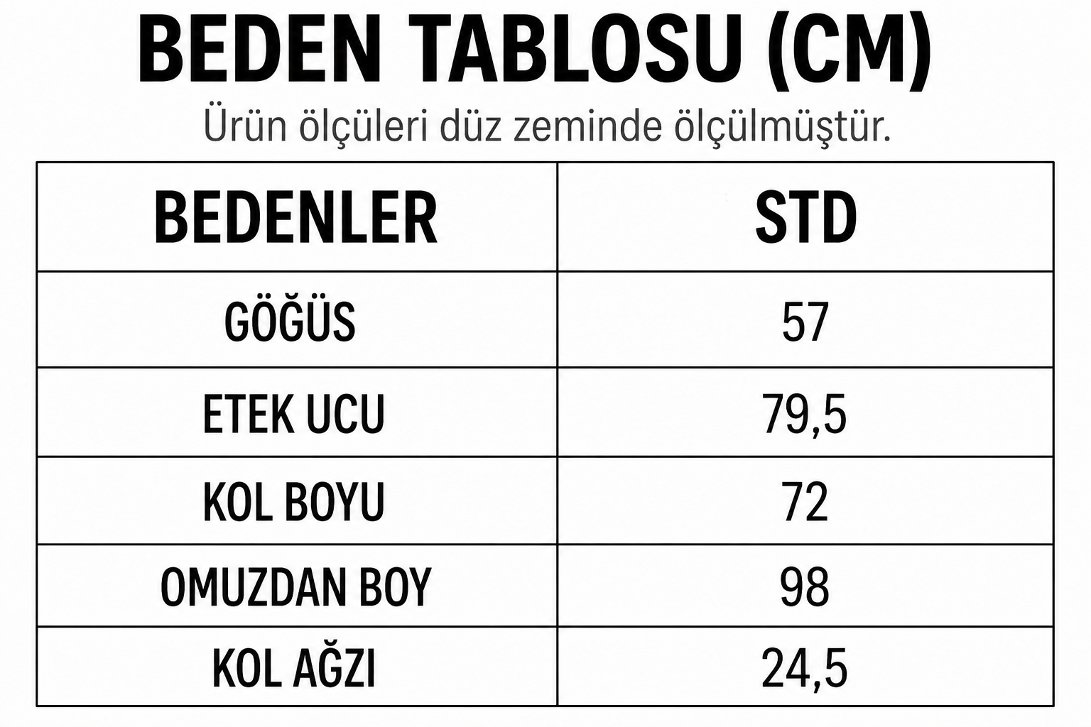 Beden Tablosu