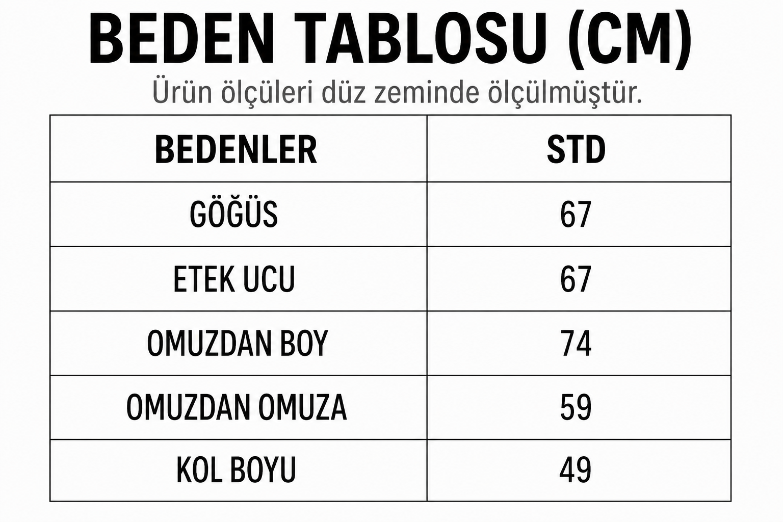 Beden Tablosu