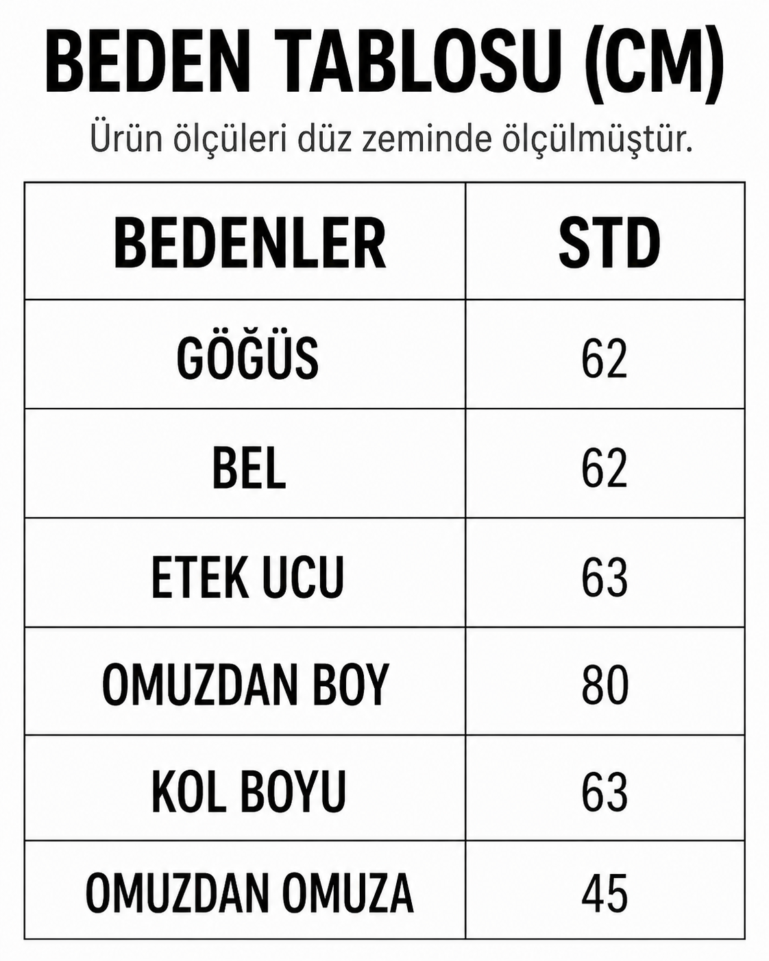 Beden Tablosu