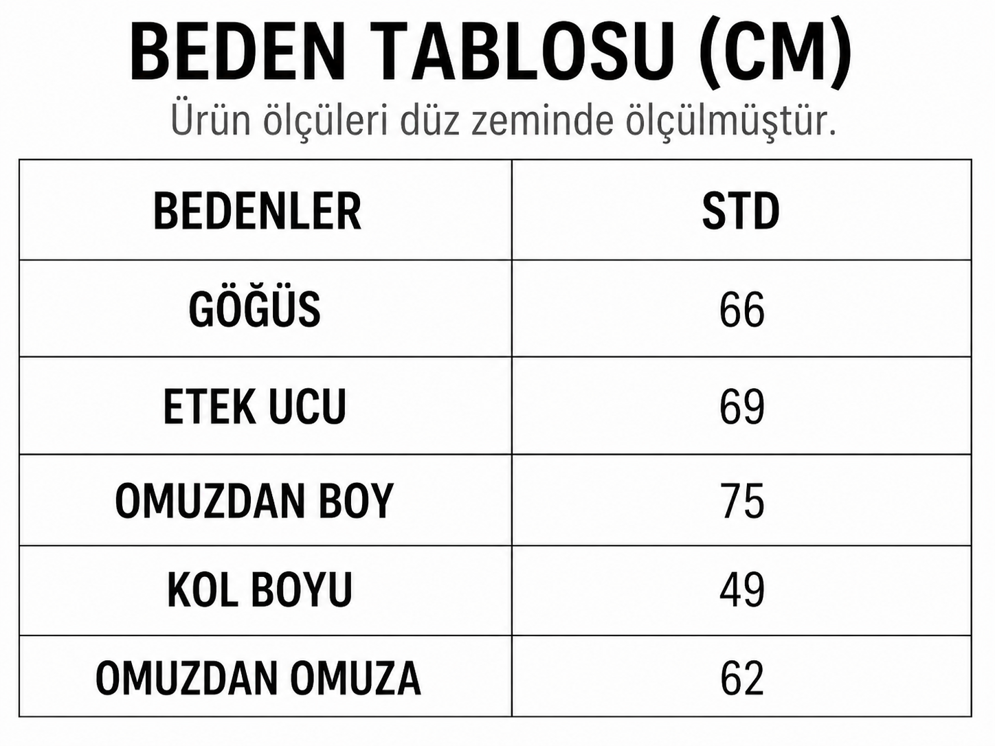 Beden Tablosu