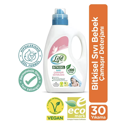 Life By Fakir Bitkisel Baz Vegan Sıvı Bebek Çamaşır Deterjanı 1500 ml