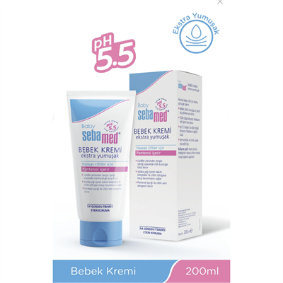 Sebamed Baby Hassas Ciltler Pantenol İçerikli Cilt Kuruluğuna Karşı Etkili ph 5.5 Bebek Kremi 200 ml