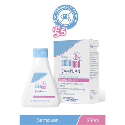 Sebamed Baby PH 5.5 Göz Yakmayan Formül Nemlendirici Etkili Papatya Özütlü Bebek Şampuanı 250 ml