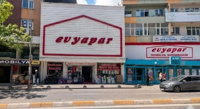 Sarıgazi Şube EVYAPAR mağazası dış görünümü