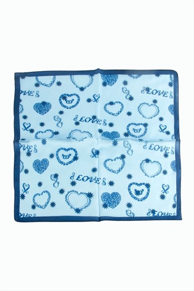 Kalp Desenli Zr Şifon Fular 50*50 cm