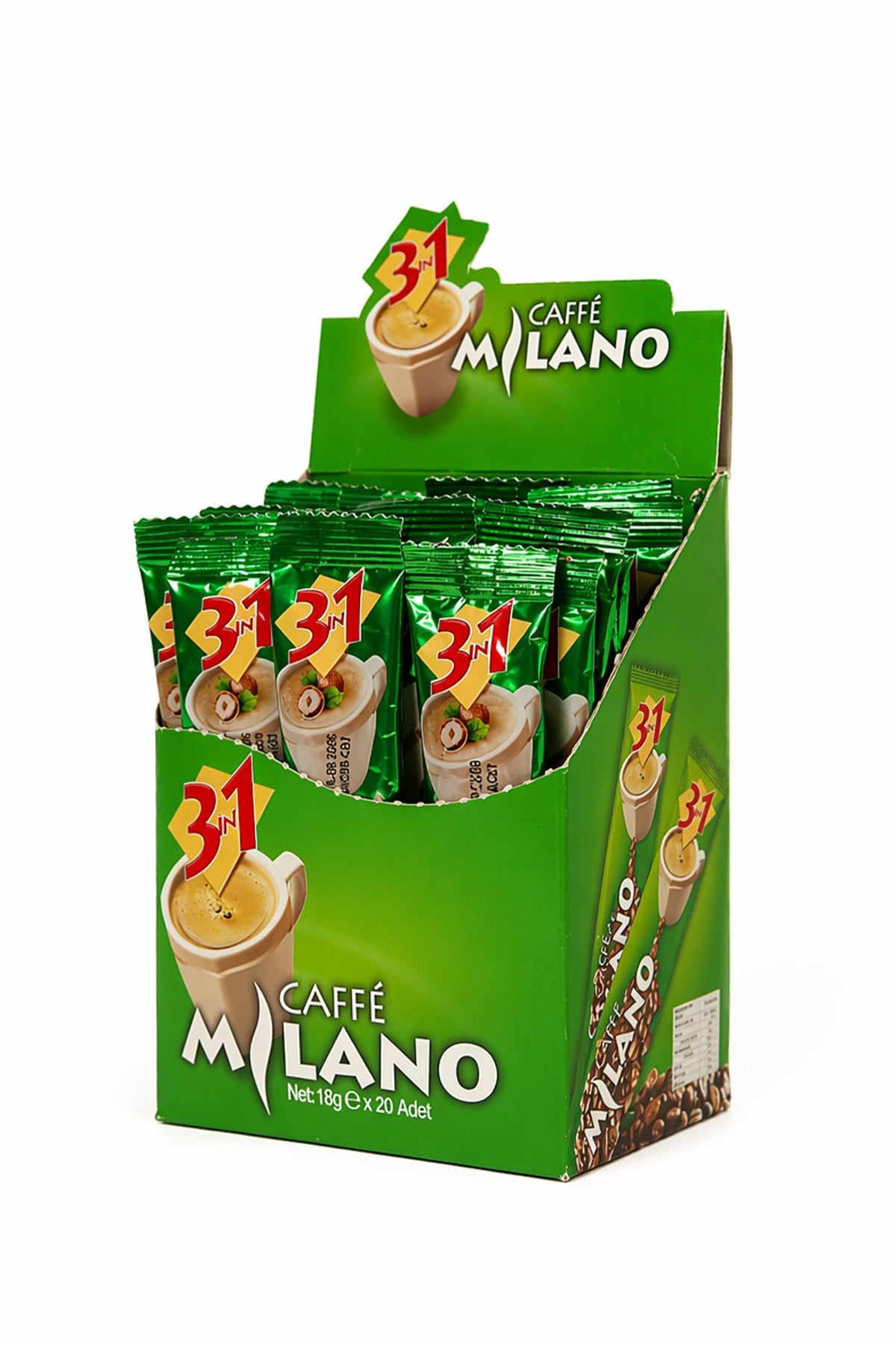 Caffe Milano 3ü1 Arada 18g Fındıklı x 20 Adet