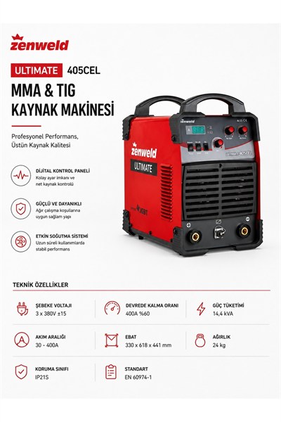 Ultimate 405 CEL 380V 400A Endüstriyel Elektrot Kaynak Makinesi