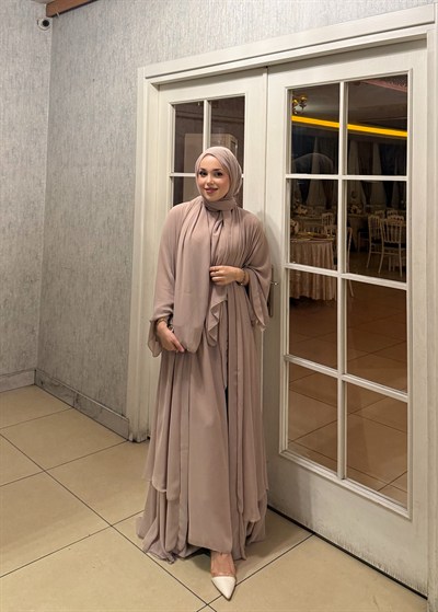 Abaya Takım Gül Kurusu