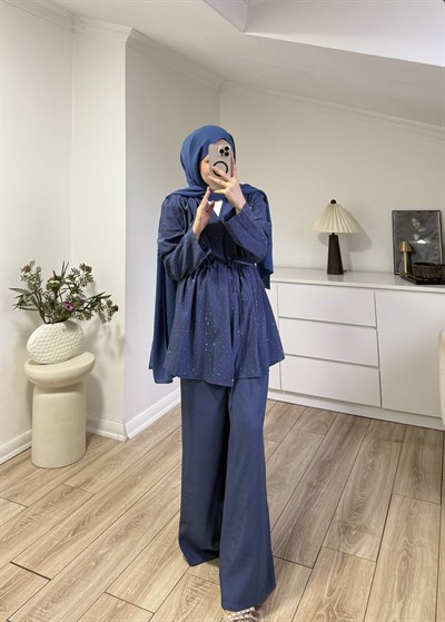 Taşlı Takım Indigo