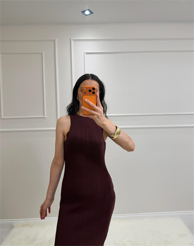 Triko Elbise Acı Kahve