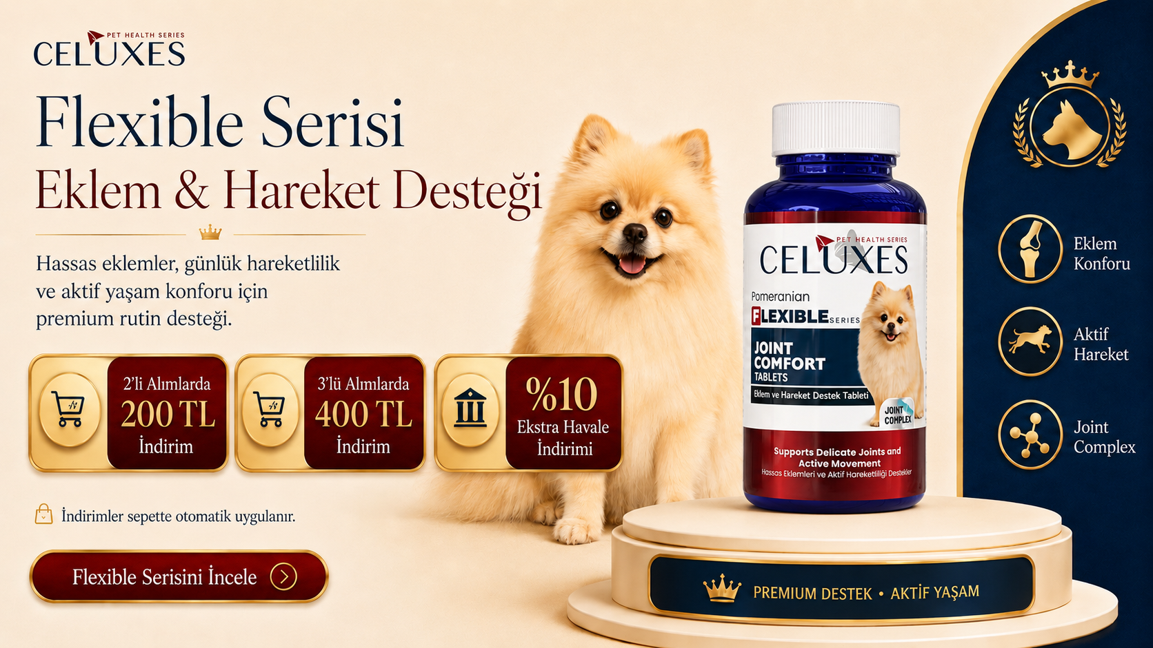 Pomeranian’a Özel Celuxes Bakım Serisi